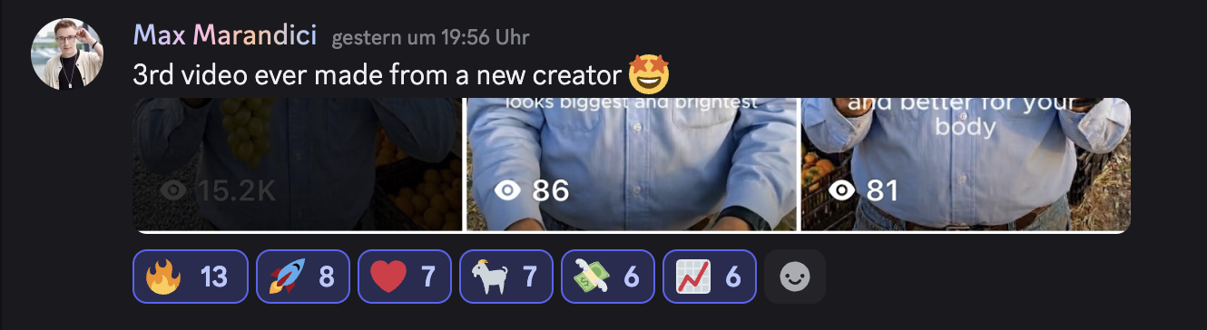 173M views in 28 days — discord post